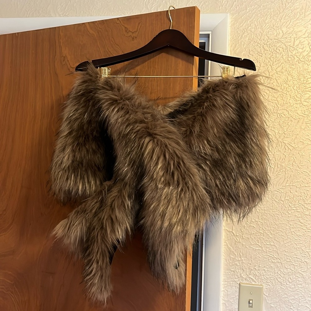 Sissily Brown Faux Fur Wrap